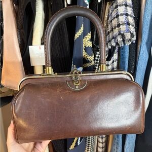 Etienne Aigner Classic Brown Leather Satchel